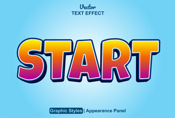 start text effect with orange color graphic style and editable.