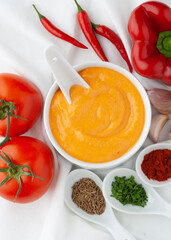 Canarian popular sauce. Mojo Picón (Spicy Red Sauce) are usually eaten with Papas Arrugadas