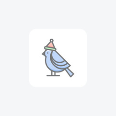 Christmas Bird Awesome Fill Icon