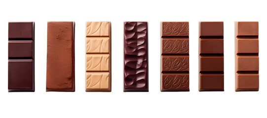 Chocolate bars insolated on transparent background