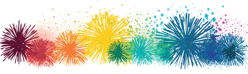 fireworks vector simple 3d smooth cut and paste isolated illustration