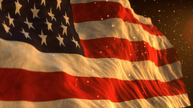 United States of America flag waving in the wind. USA national flag. Independence Day video.