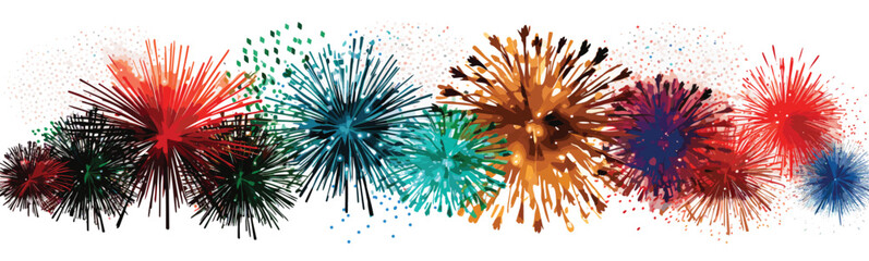 fireworks vector simple 3d smooth cut and paste isolated illustration