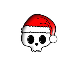 funny santa claus skull