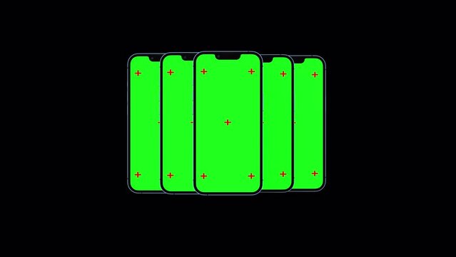 Creative animated smartphone mockup on transparent background. Alpha channel. Video suitable for app or website promotion.