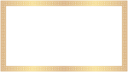Gold frame border on transparent background