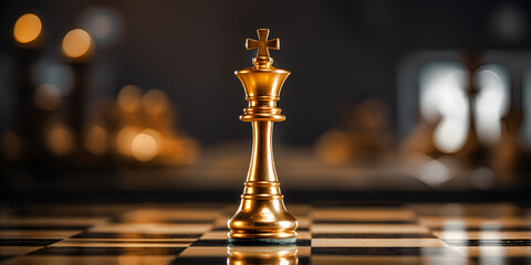 Golden King: The Lone Ruler of Chess The Unique Standing of the Golden King Ai Generated 