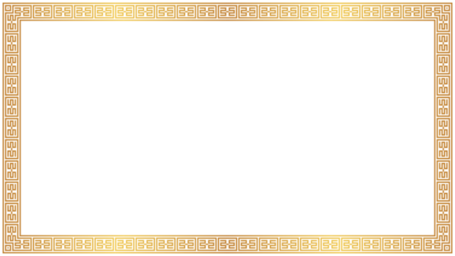 Gold frame border on transparent background