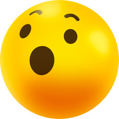 3d smiley face emoji  button icon ball