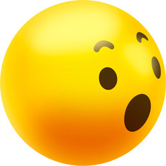 smiley face suprise emoji 3d icon buttom ball