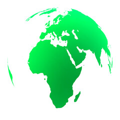 Highly detailed Earth globe, Africa and Middle East. Blue and green png clipart