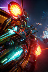 an extremely detailed biomechanical cyberpunk cat fighting with the enemy, glowing eyes, fantasy art, hyperrealism, polished, beautiful, radiant, colorful, intricate, vray, nvdia ray tracing, octane