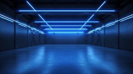 3d Render Abstract Background Empty Room Blank Screen Frame Grey Corridor Tunnel Virtual Reality Space Screen Club Stage Floor Reflection