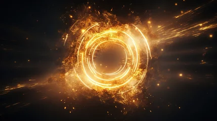 Velours gordijnen background with glowing circles © Birtan