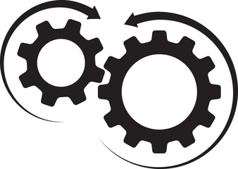 Setting icon vector with work cog gear element. Cogweel mechanism symbol.