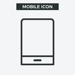 Mobile phone with screen icon on white background. Outline Icon of mobile phone. Minimal and premium mobile phone Icon. EPS 10 Vector.