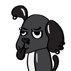 dog with a bone black