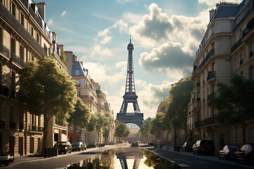 Fototapeta na wymiar photorealistic image of paris editorial hd wallpaper