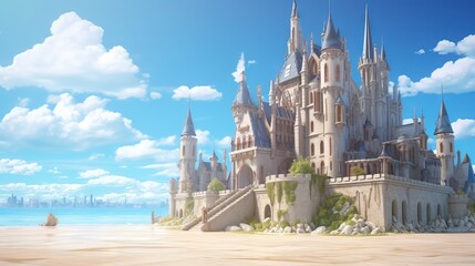 Fototapeta premium Sagrada familia city. AI generated art illustration. 