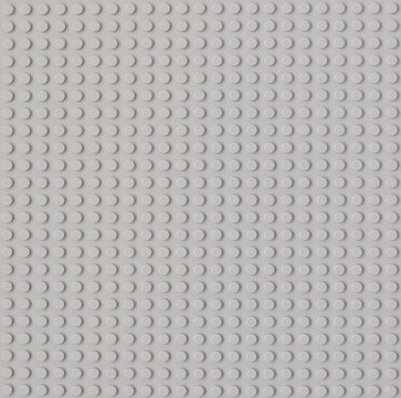 Lego gray baseplate empty with round knots to assembly plastic bricks from popular toy brand. Editorial illustrative image of popular children plastic toy.