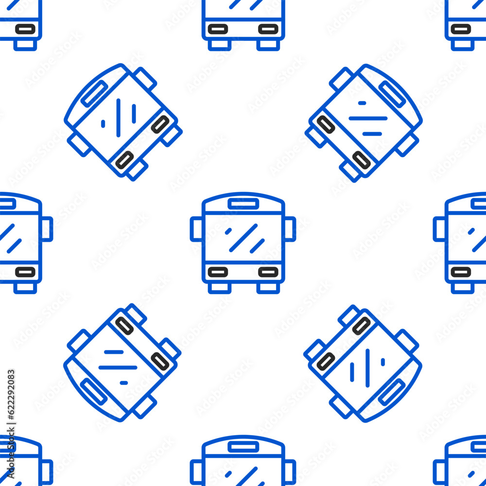 Poster line bus icon isolated seamless pattern on white background. transportation concept. bus tour transp