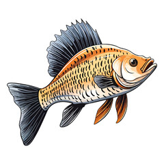 Swim into Serenity: Sailfin Molly in Mesmerizing 2D Illustration