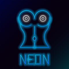 Glowing neon line Women waist icon isolated on black background. Colorful outline concept. Vector