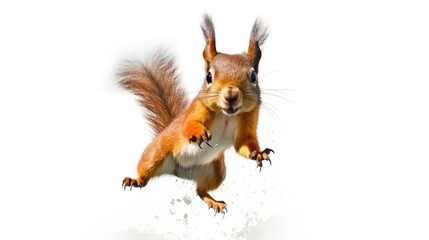 Acrobatic squirrel photo realistic illustration - Generative AI.