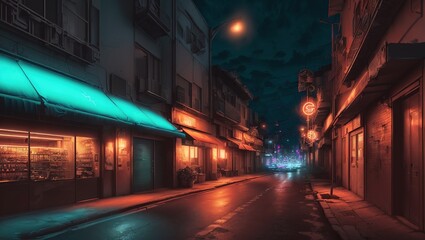 Obraz premium night traffic in the city with vintage effect