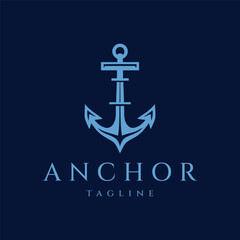 Anchor logo design vector illustration