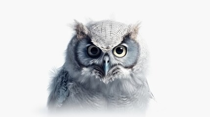 Mysterious owl photo realistic illustration - Generative AI.