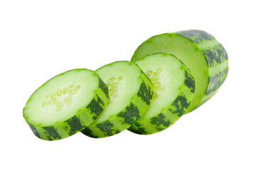 slice striped cucumber on  transparent png