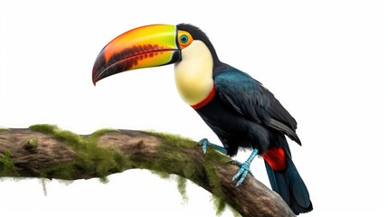 Fototapeta premium Exotic toucan photo realistic illustration - Generative AI.