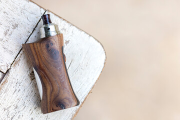 high end rebuildable dripping atomizer with stabilized natural walnut regulated box mods, vaping...