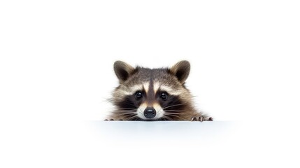 Curious raccoon photo realistic illustration - Generative AI.