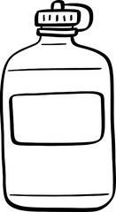 hand drawn bottle illustration.