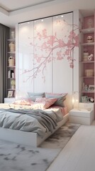 Pink & White Bedroom for a Girl.