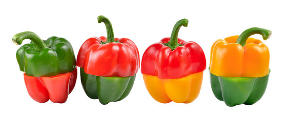 red and green pepper on transparent png