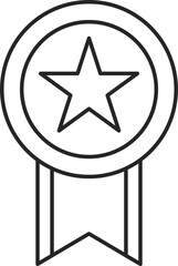 線画メダルアイコン　称号　星