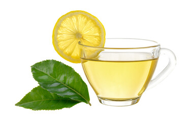 glass of lemon tea on transparent png