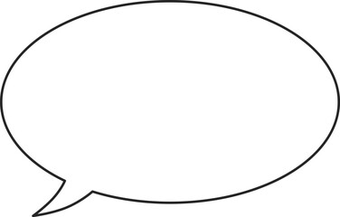 線画吹き出しアイコン　丸