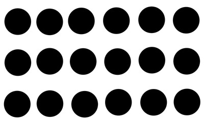 Simple abstract black and white polka dot pattern.