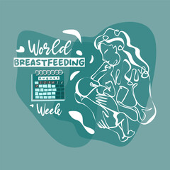 World Breastfeeding Week. Banner about breastfeeding and motherhood.