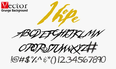 typography, Lettering font isolated on white background.  Brush painted Alphabet characters, Texture alphabet. Vector logo letters.