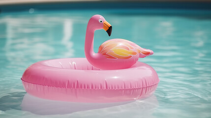 Summertime vibes with swan float and drink. Generative Ai