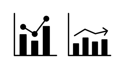 Growing graph Icon vector. Chart icon. Graph Icon