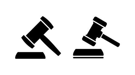 Gavel icon vector. judge gavel icon. auction hammer
