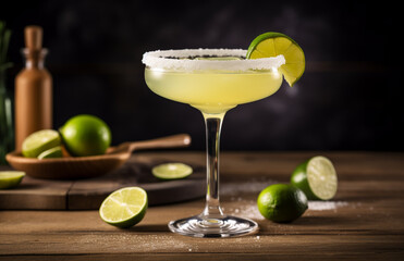 Margarita cocktail with lime