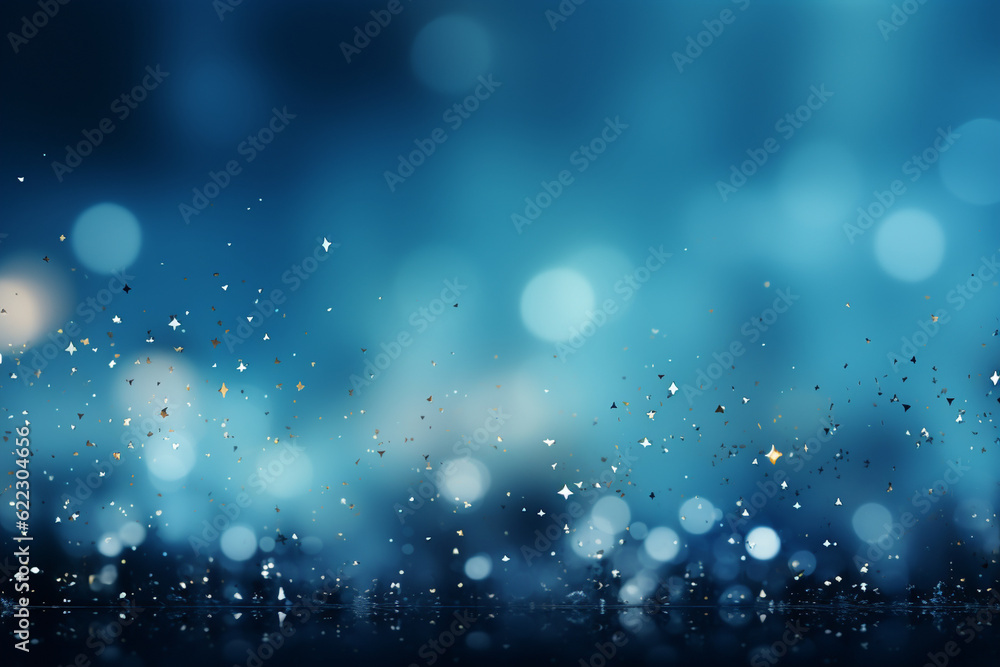 Poster a soft blue background with scattered particles, creating a sense of depth and creativity, business 