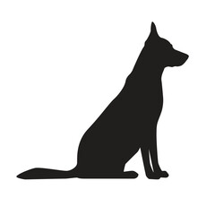 Dog profile black silhouette. Vector illustration isolated on a white background